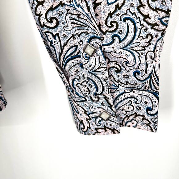 NEW NWT Panhandle Slim Womens XL Pearl Snap Blue Western Shirt Top Rodeo Ranch - Picture 7 of 11